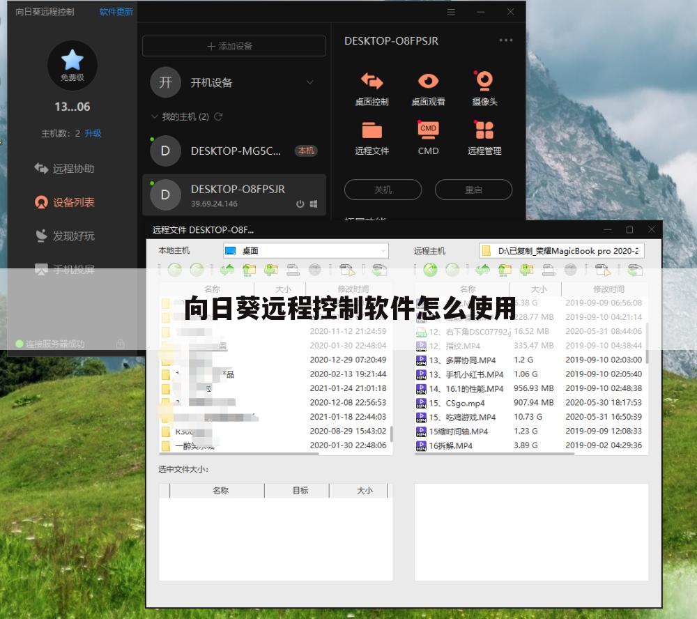 向日葵远程控制软件怎么使用