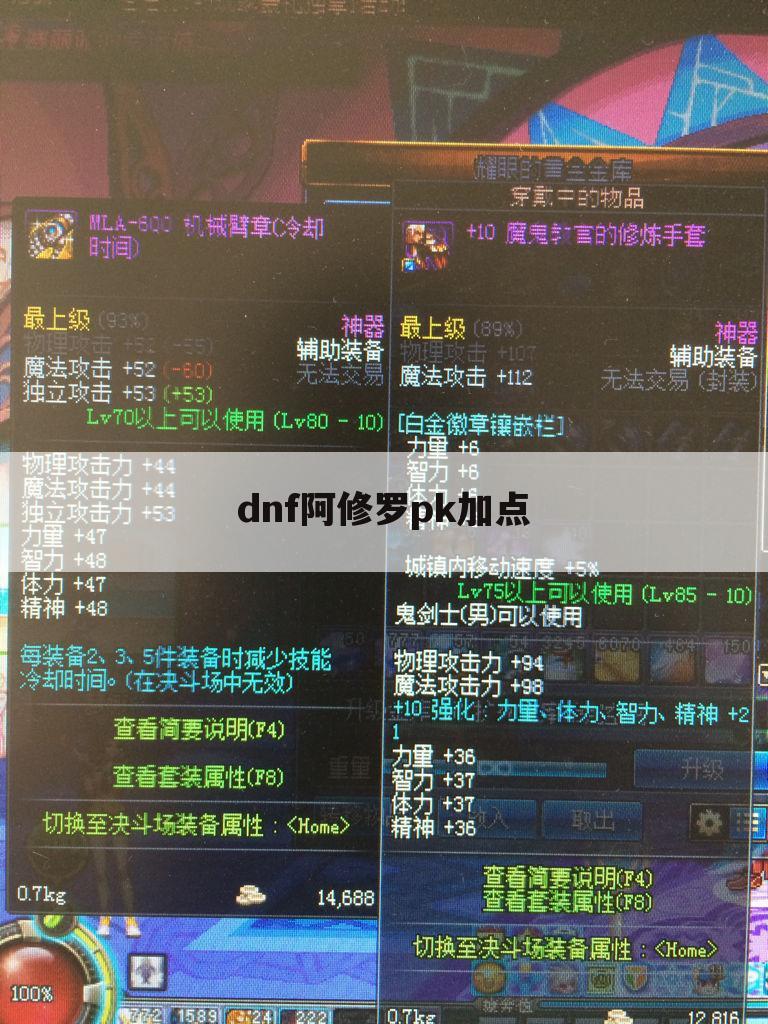 dnf阿修罗pk加点