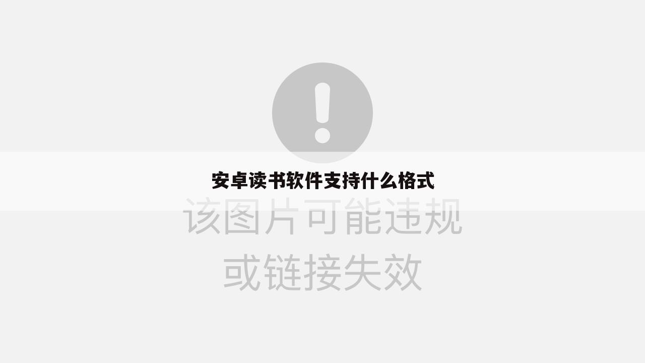 安卓读书软件支持什么格式