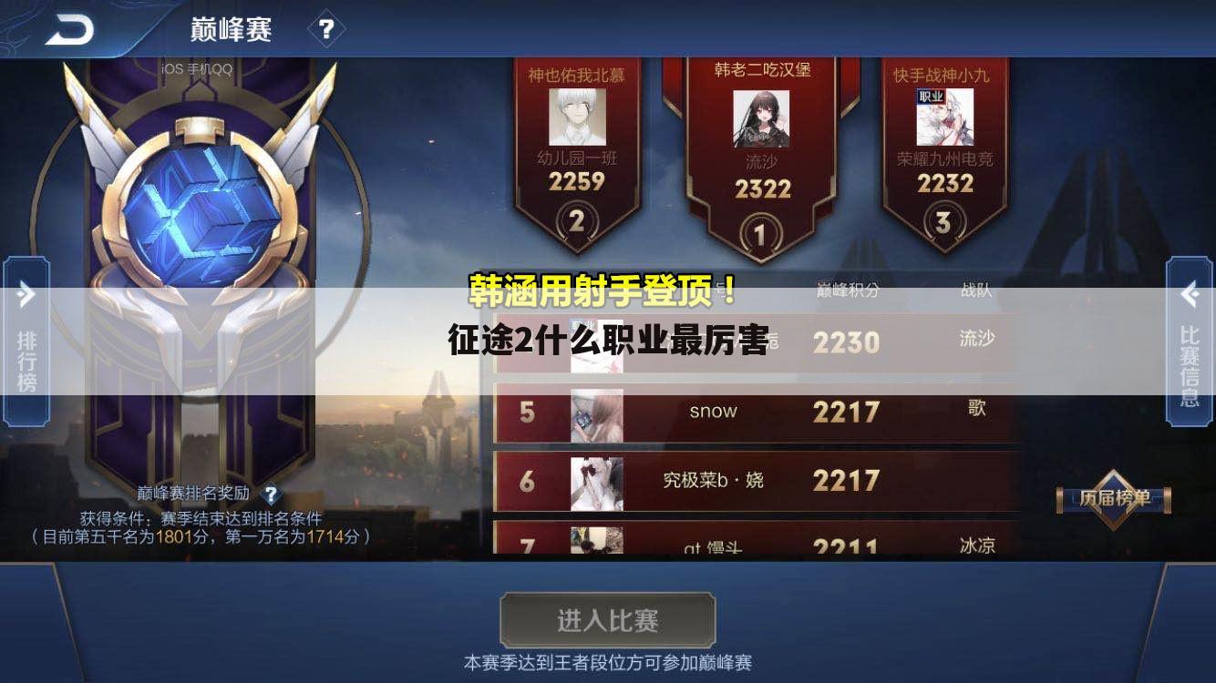 征途2什么职业最厉害