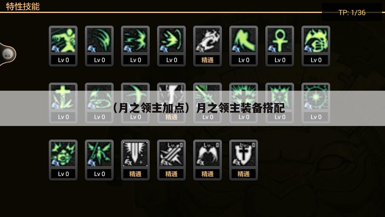 （月之领主加点）月之领主装备搭配
