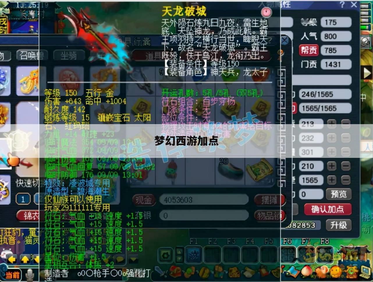 梦幻西游加点