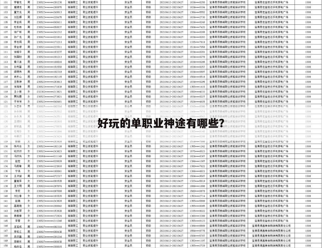 好玩的单职业神途有哪些？