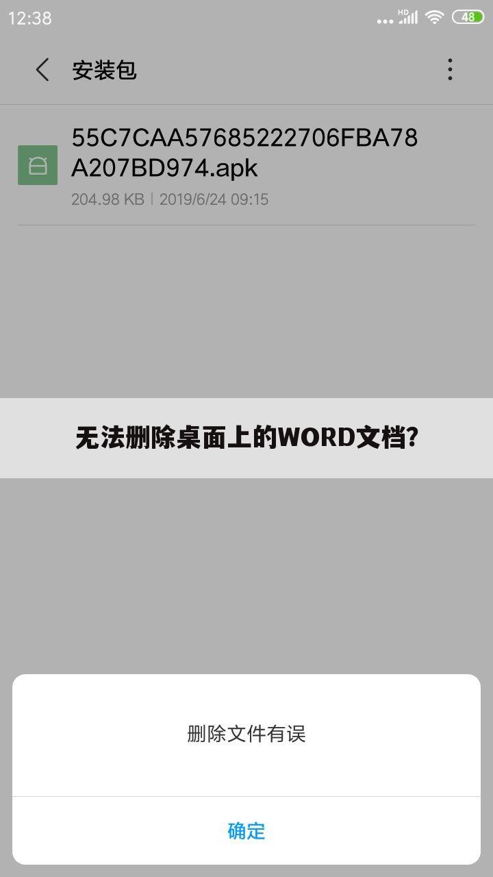 无法删除桌面上的WORD文档?
