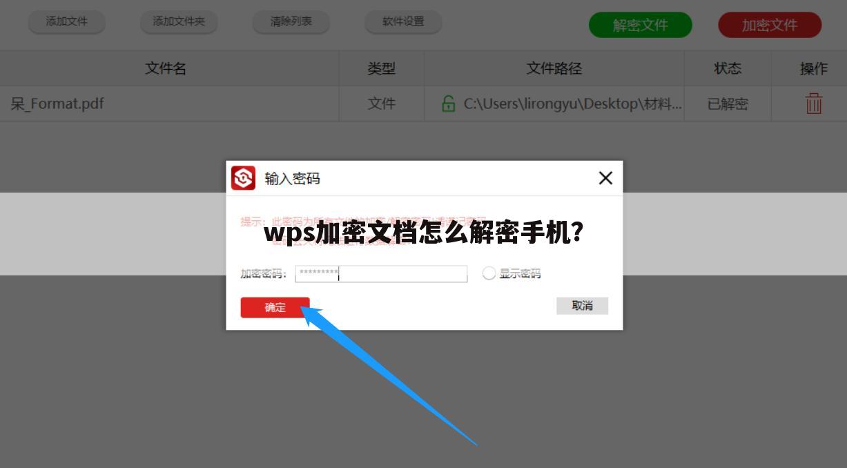 wps加密文档怎么解密手机?