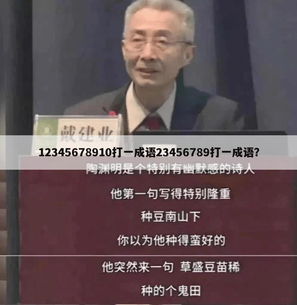 12345678910打一成语23456789打一成语?