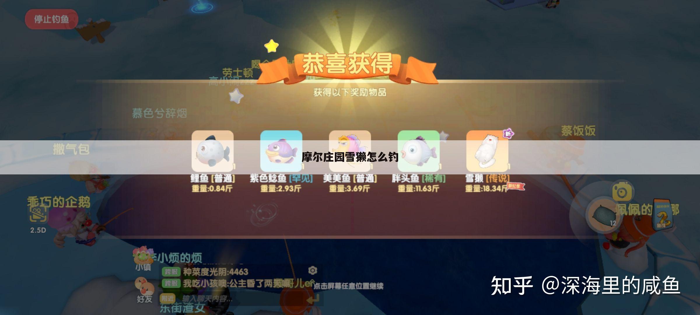 摩尔庄园雪獭怎么钓