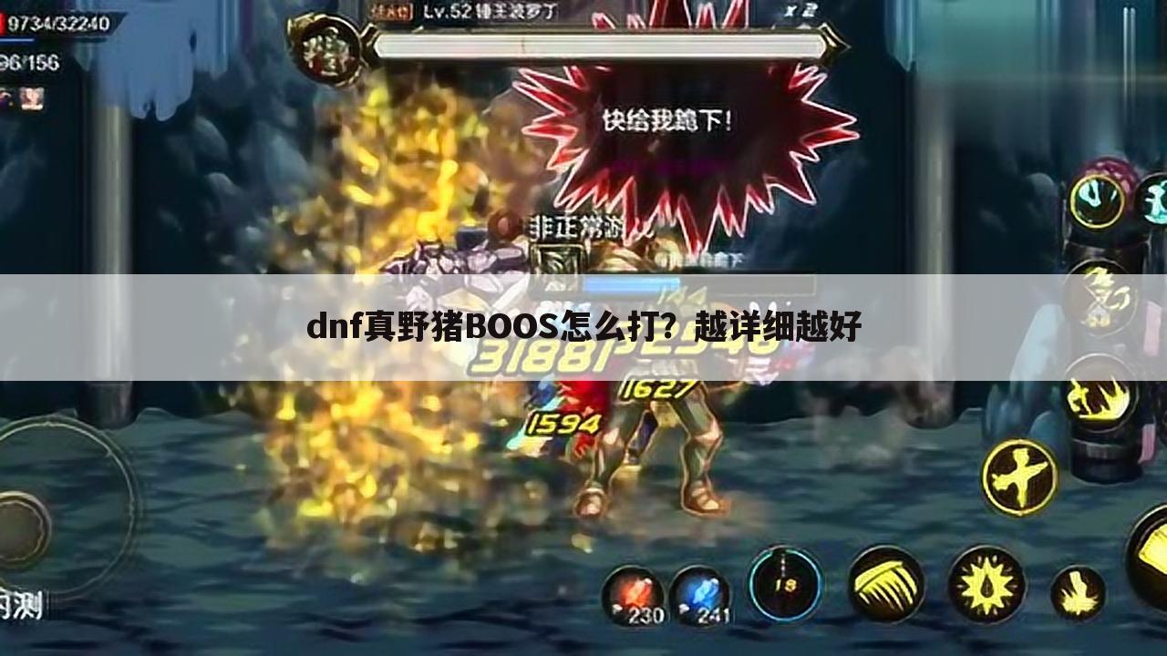 dnf真野猪BOOS怎么打？越详细越好