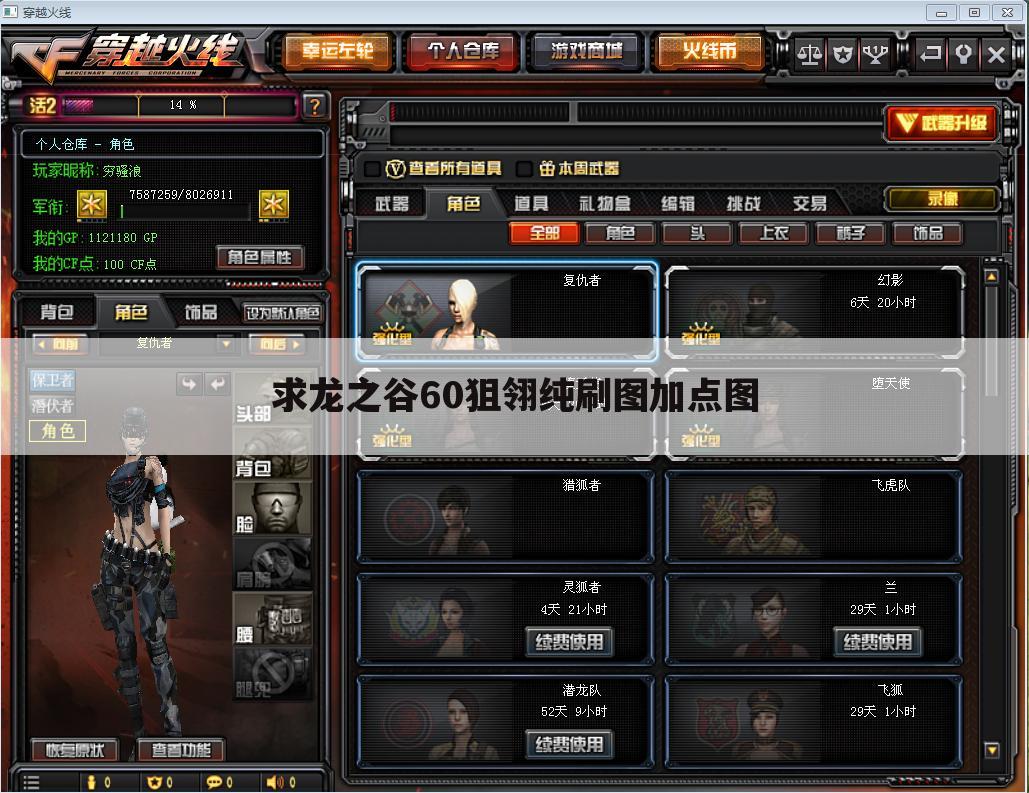 求龙之谷60狙翎纯刷图加点图