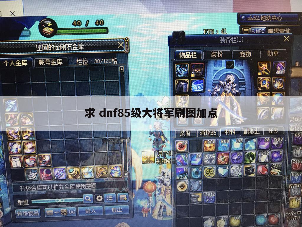 求 dnf85级大将军刷图加点