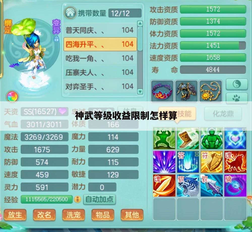 神武等级收益限制怎样算