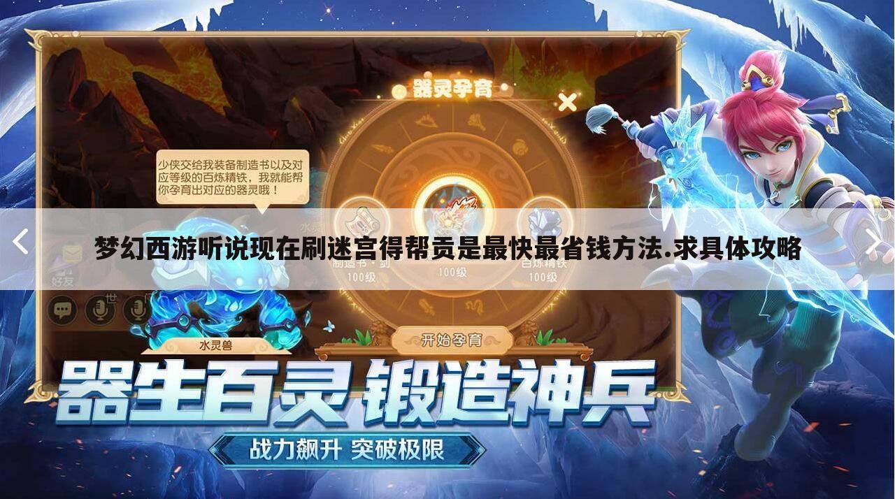 梦幻西游听说现在刷迷宫得帮贡是最快最省钱方法.求具体攻略