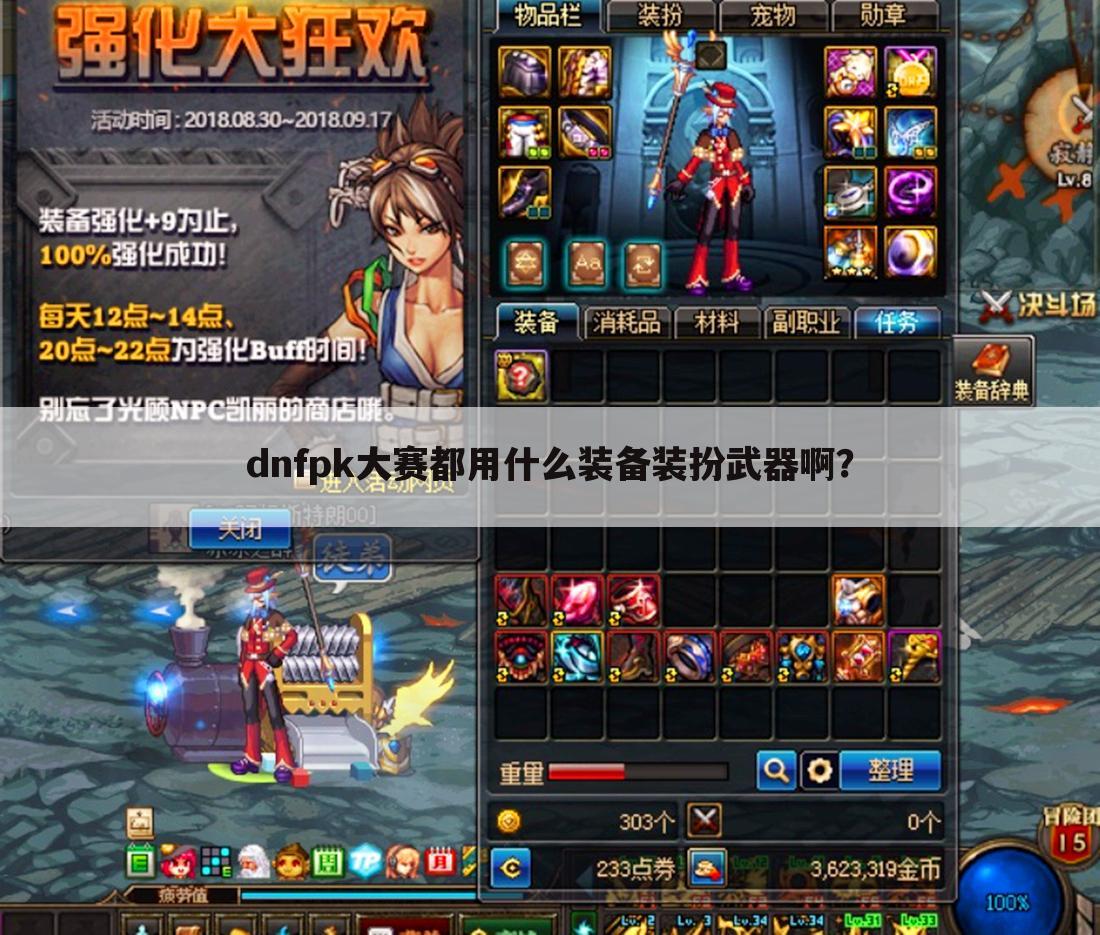 dnfpk大赛都用什么装备装扮武器啊?