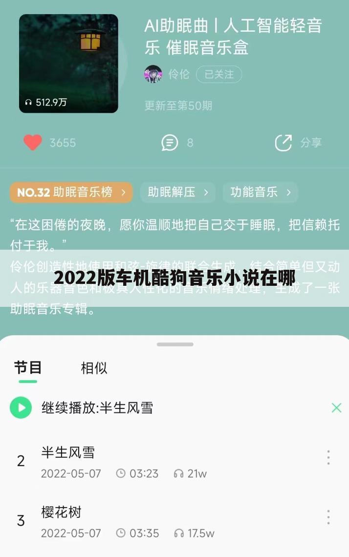 2022版车机酷狗音乐小说在哪