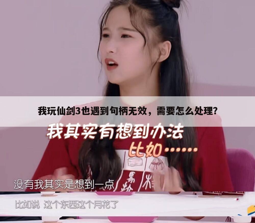 我玩仙剑3也遇到句柄无效,需要怎么处理?