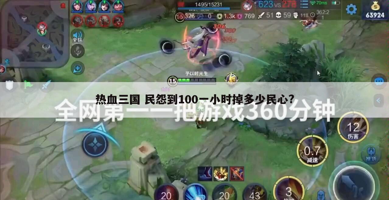 热血三国 民怨到100一小时掉多少民心?