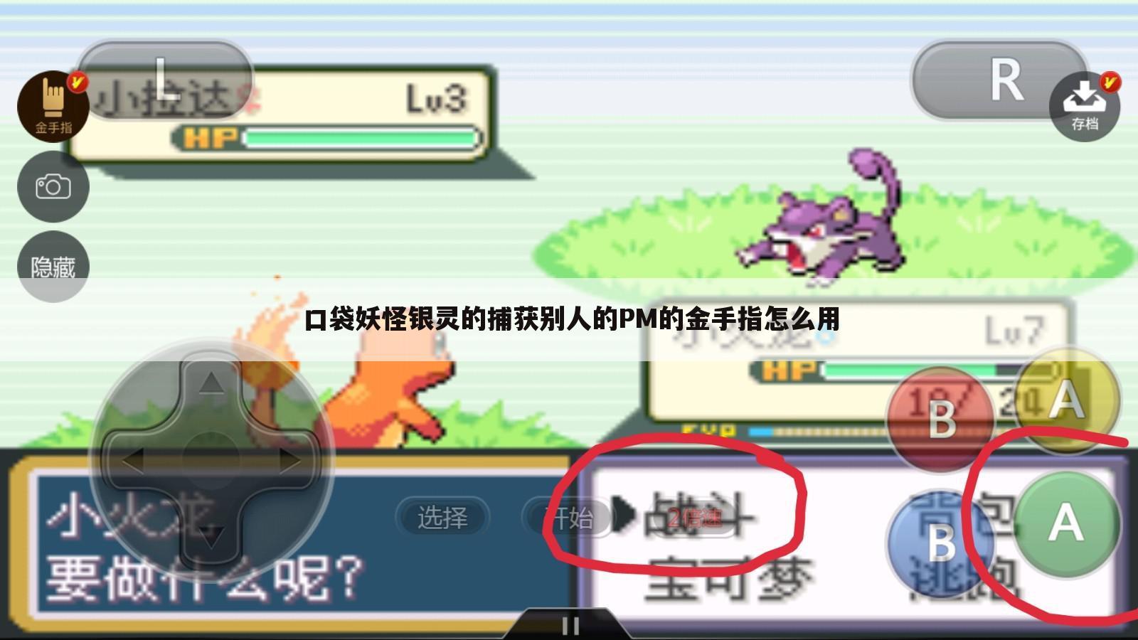 口袋妖怪银灵的捕获别人的PM的金手指怎么用