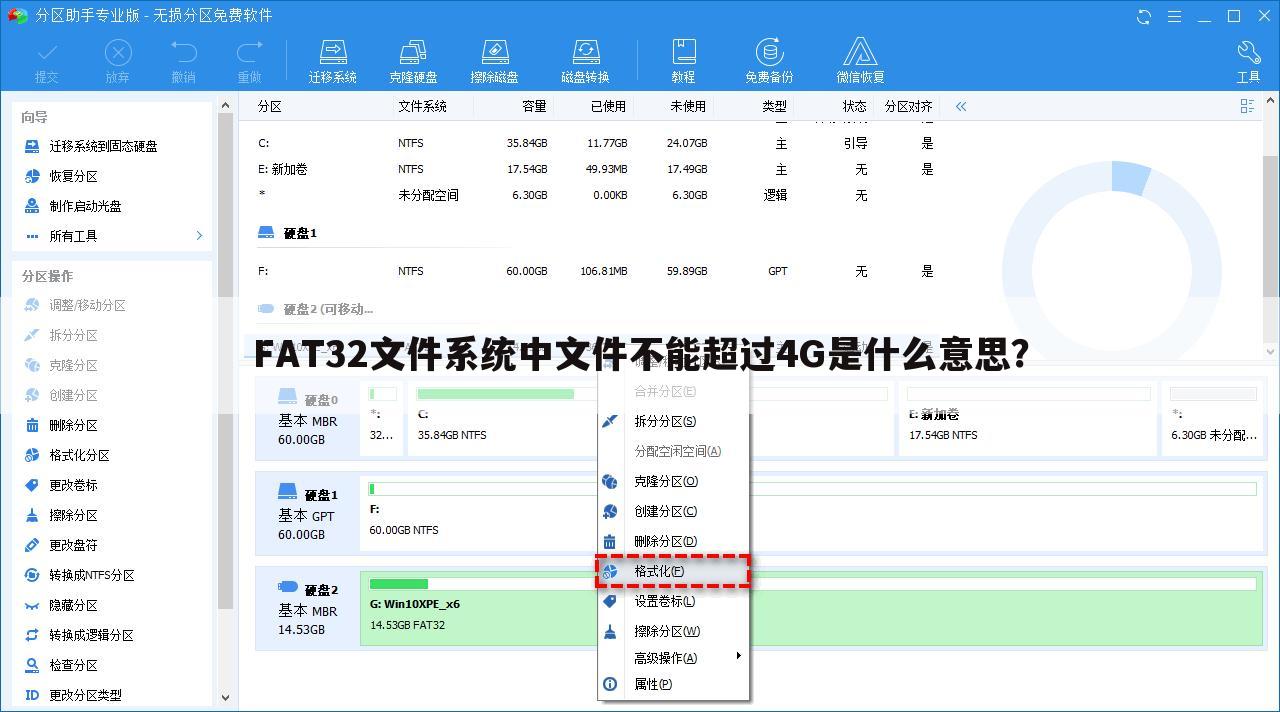 FAT32文件系统中文件不能超过4G是什么意思?