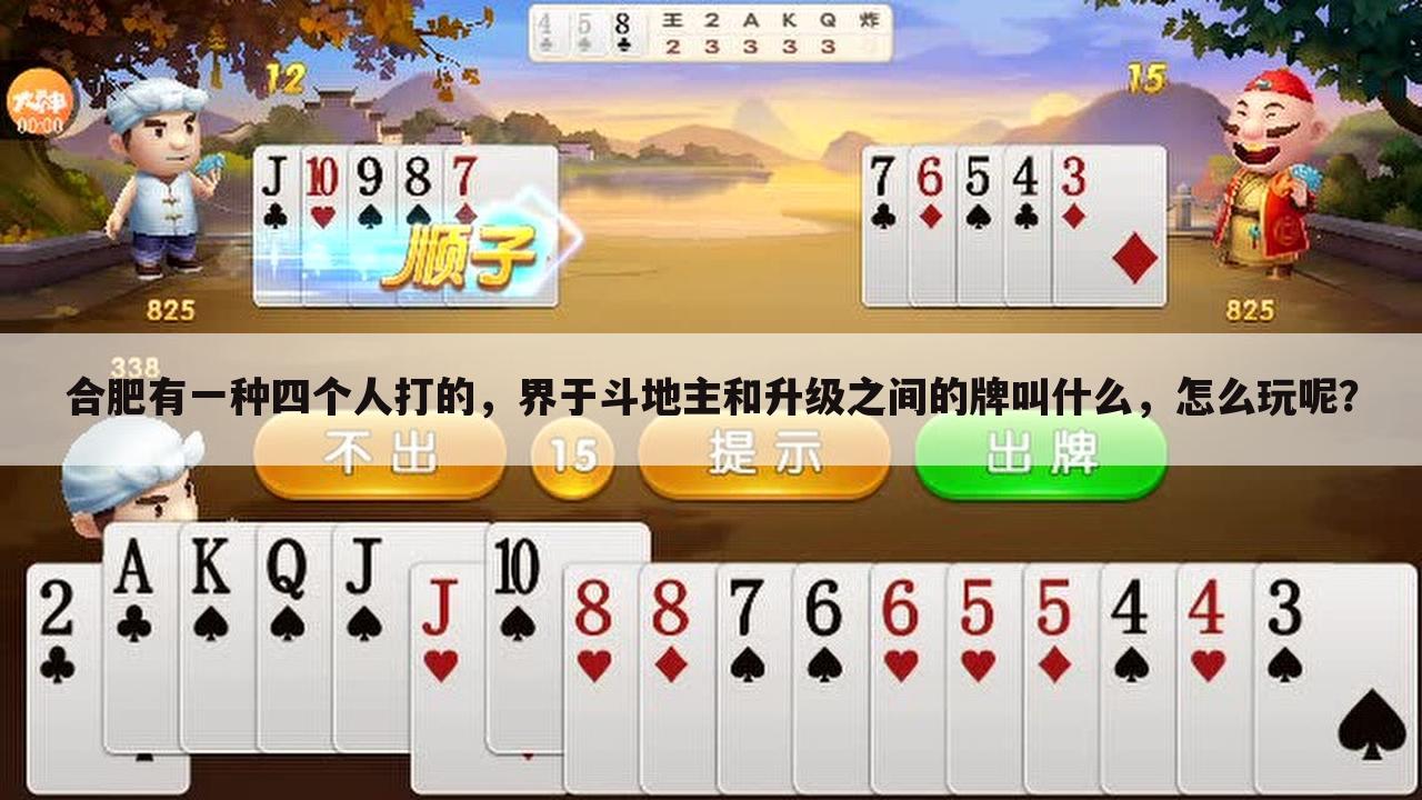 合肥有一种四个人打的,界于斗地主和升级之间的牌叫什么,怎么玩呢?