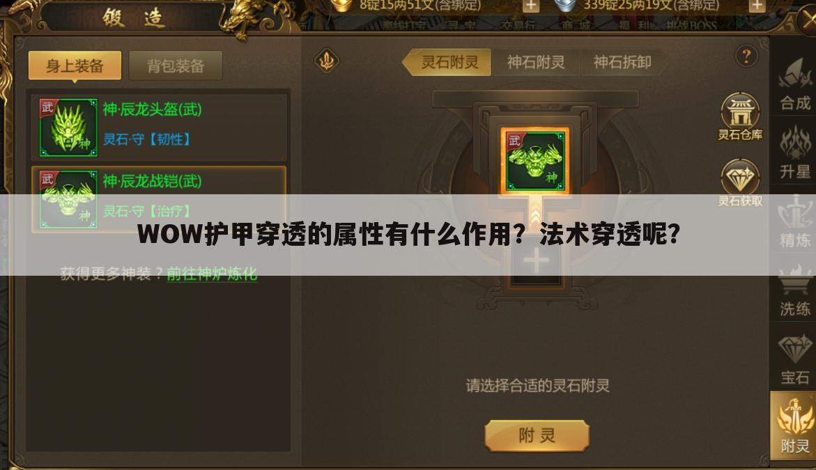 WOW护甲穿透的属性有什么作用?法术穿透呢?