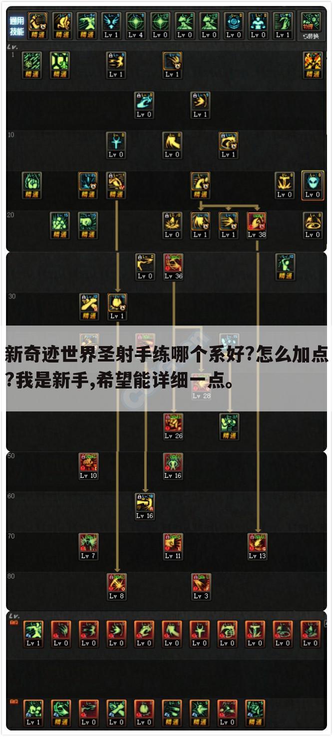 新奇迹世界圣射手练哪个系好?怎么加点?我是新手,希望能详细一点。