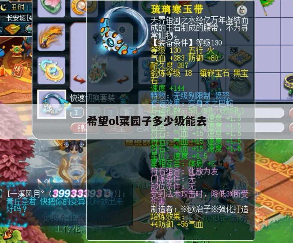 希望ol菜园子多少级能去