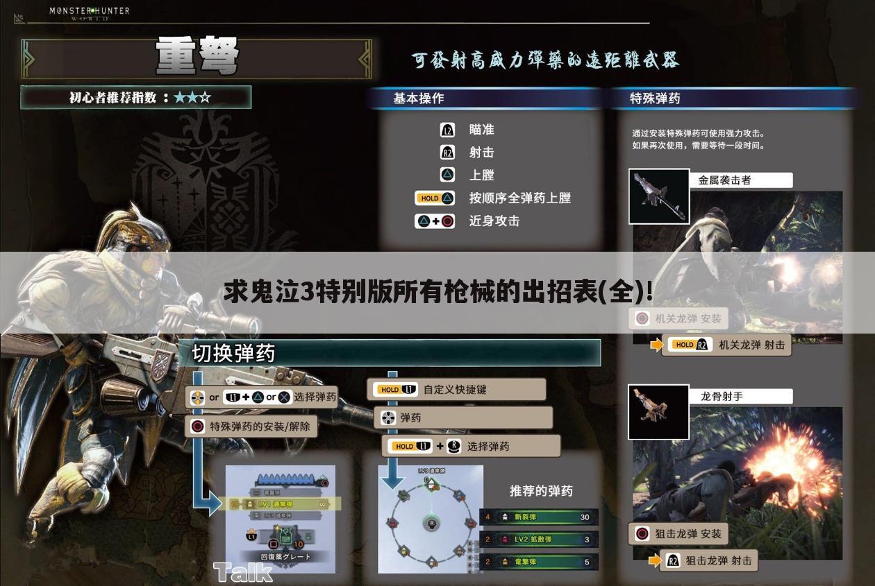 求鬼泣3特别版所有枪械的出招表(全)!