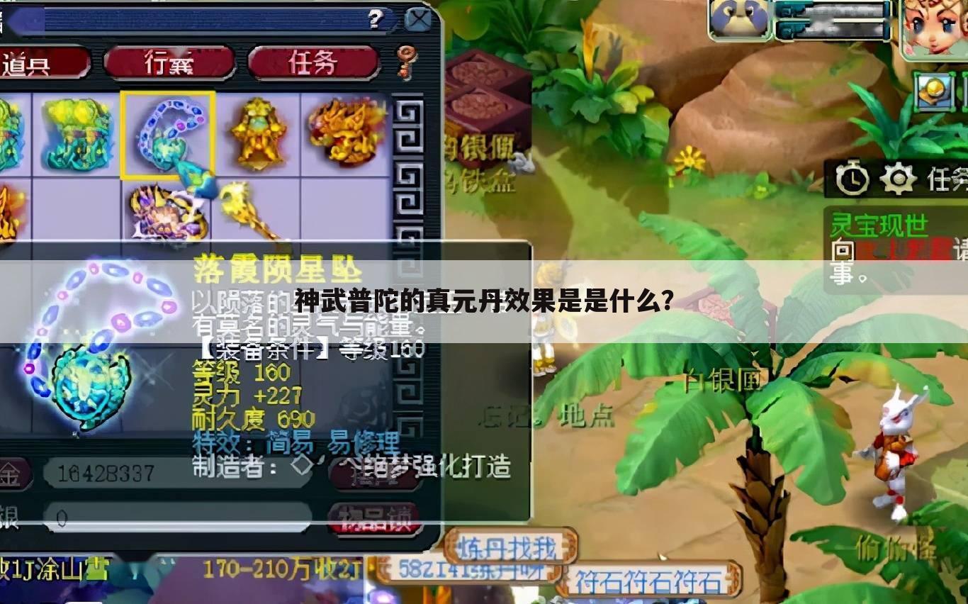 神武普陀的真元丹效果是是什么?