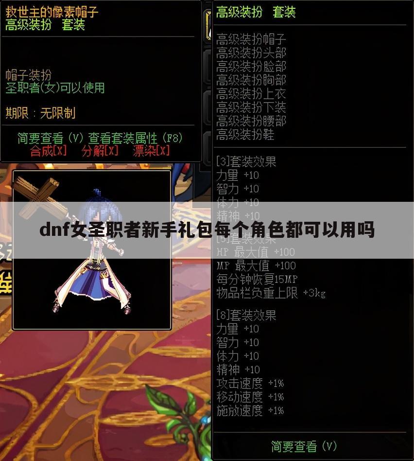 dnf女圣职者新手礼包每个角色都可以用吗