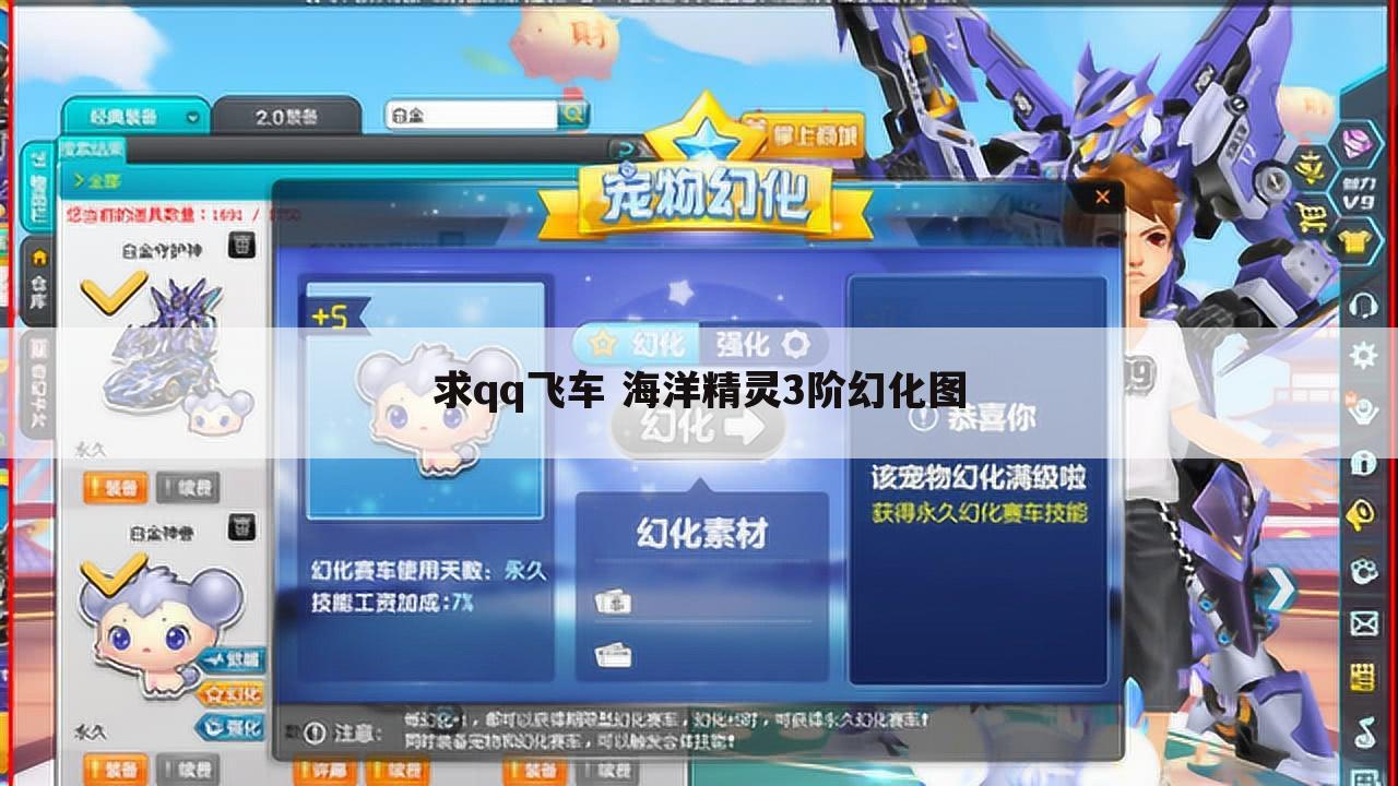 求qq飞车 海洋精灵3阶幻化图