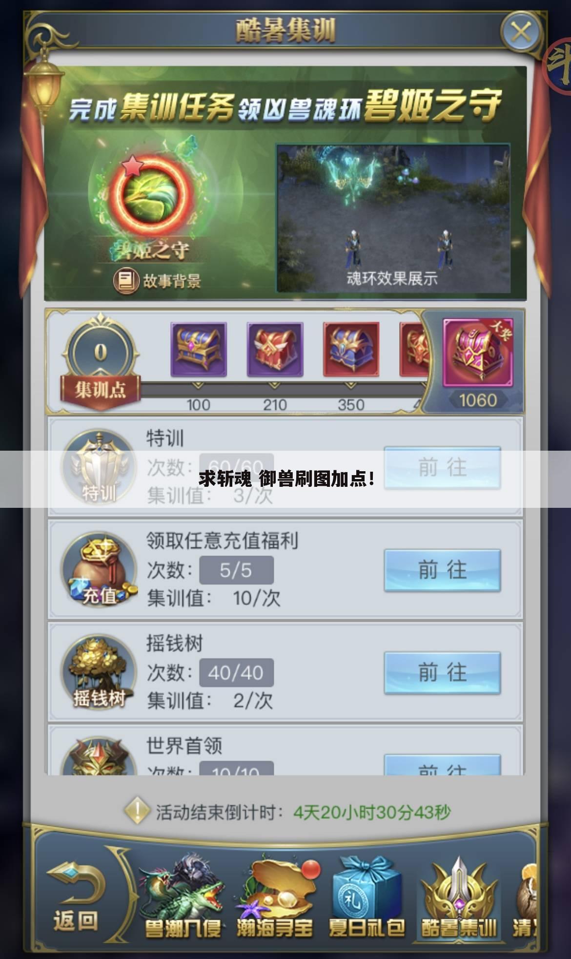 求斩魂 御兽刷图加点!