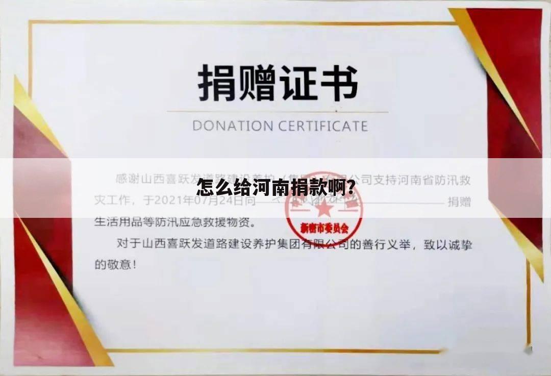 怎么给河南捐款啊?
