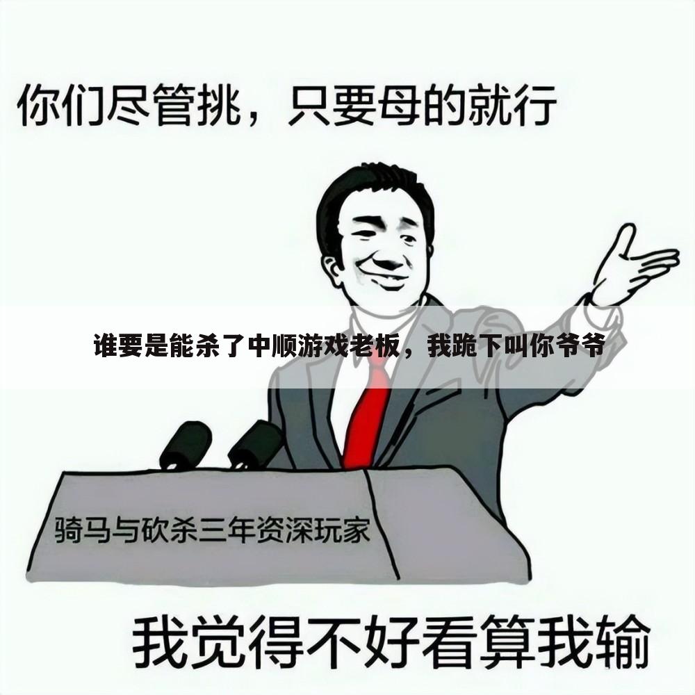 谁要是能杀了中顺游戏老板，我跪下叫你爷爷