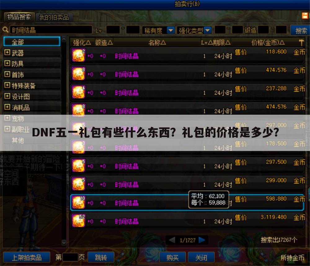 DNF五一礼包有些什么东西？礼包的价格是多少？