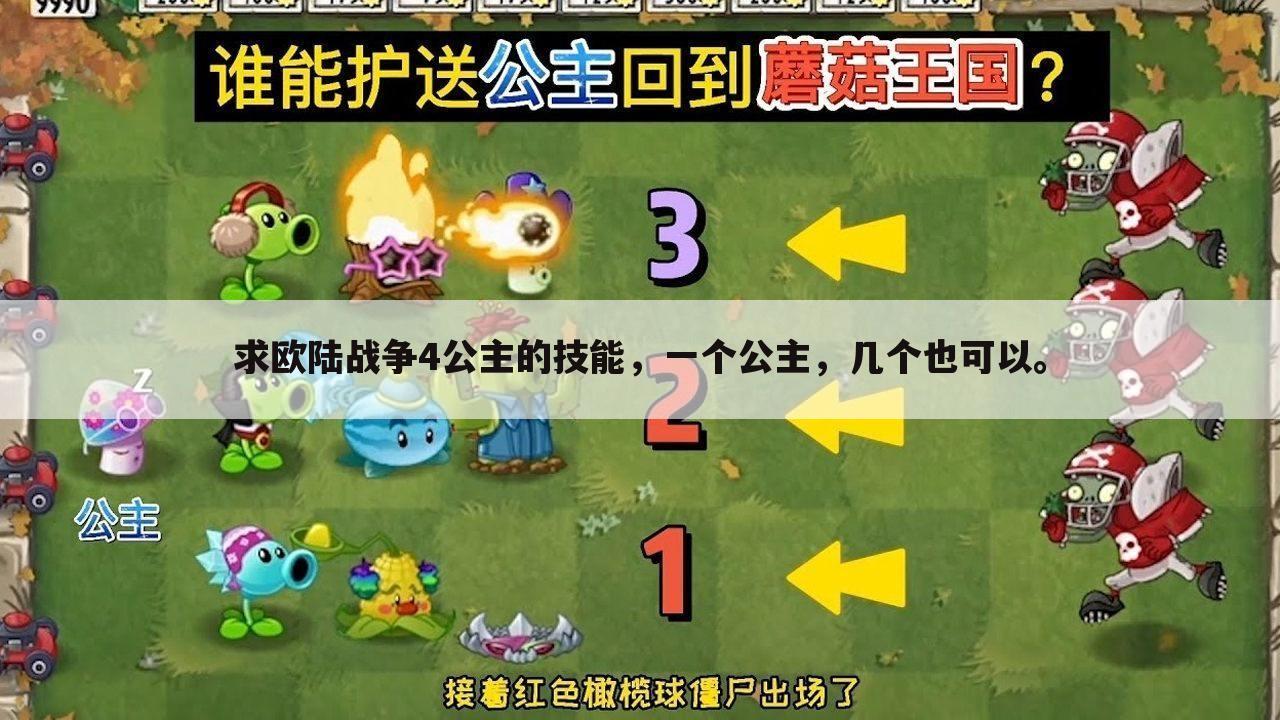 求欧陆战争4公主的技能,一个公主,几个也可以。
