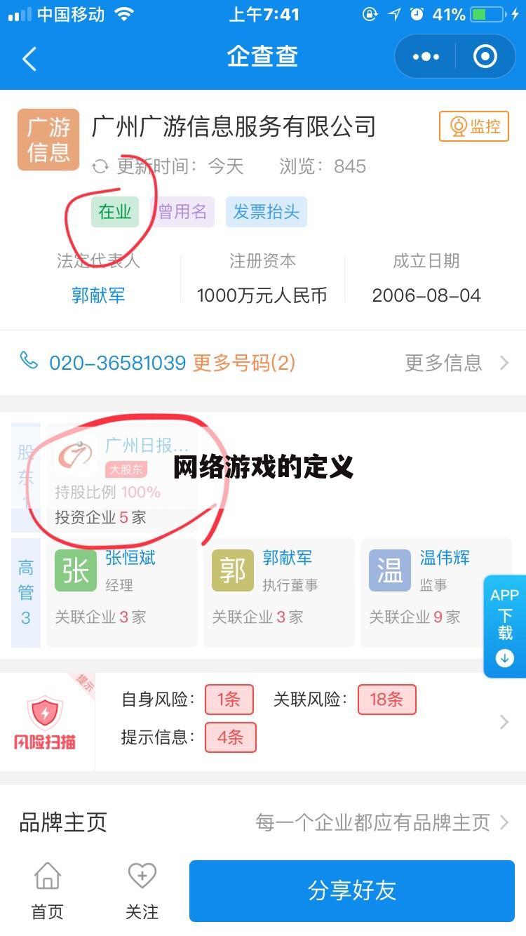 网络游戏的定义