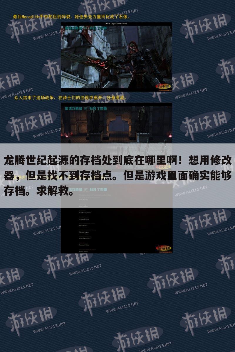 龙腾世纪起源的存档处到底在哪里啊!想用修改器,但是找不到存档点。但是游戏里面确实能够存档。求解救。