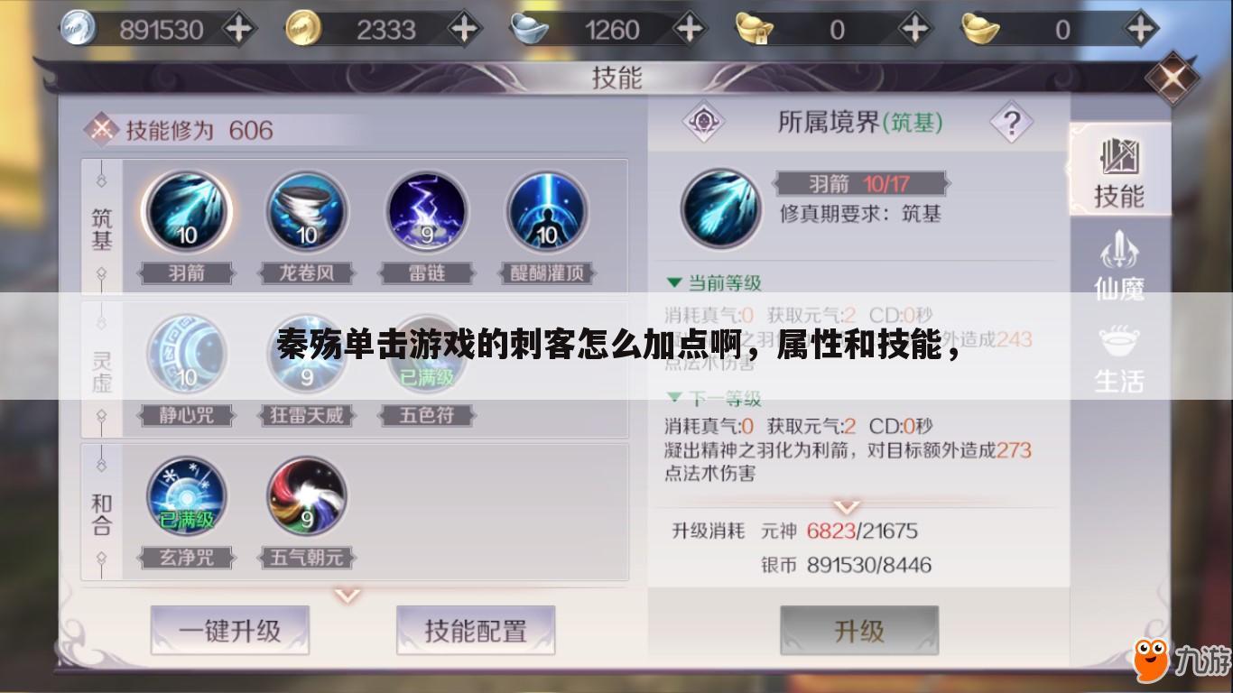 秦殇单击游戏的刺客怎么加点啊,属性和技能,