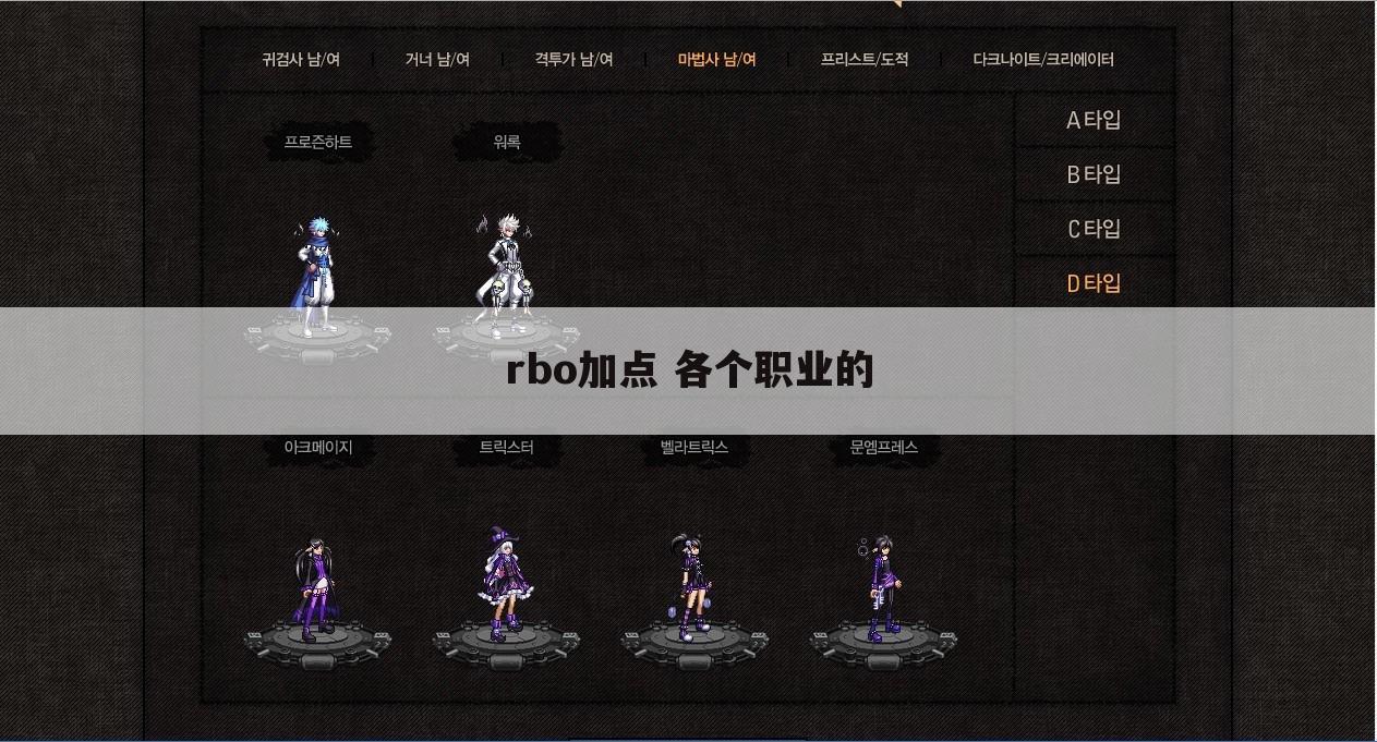 rbo加点 各个职业的
