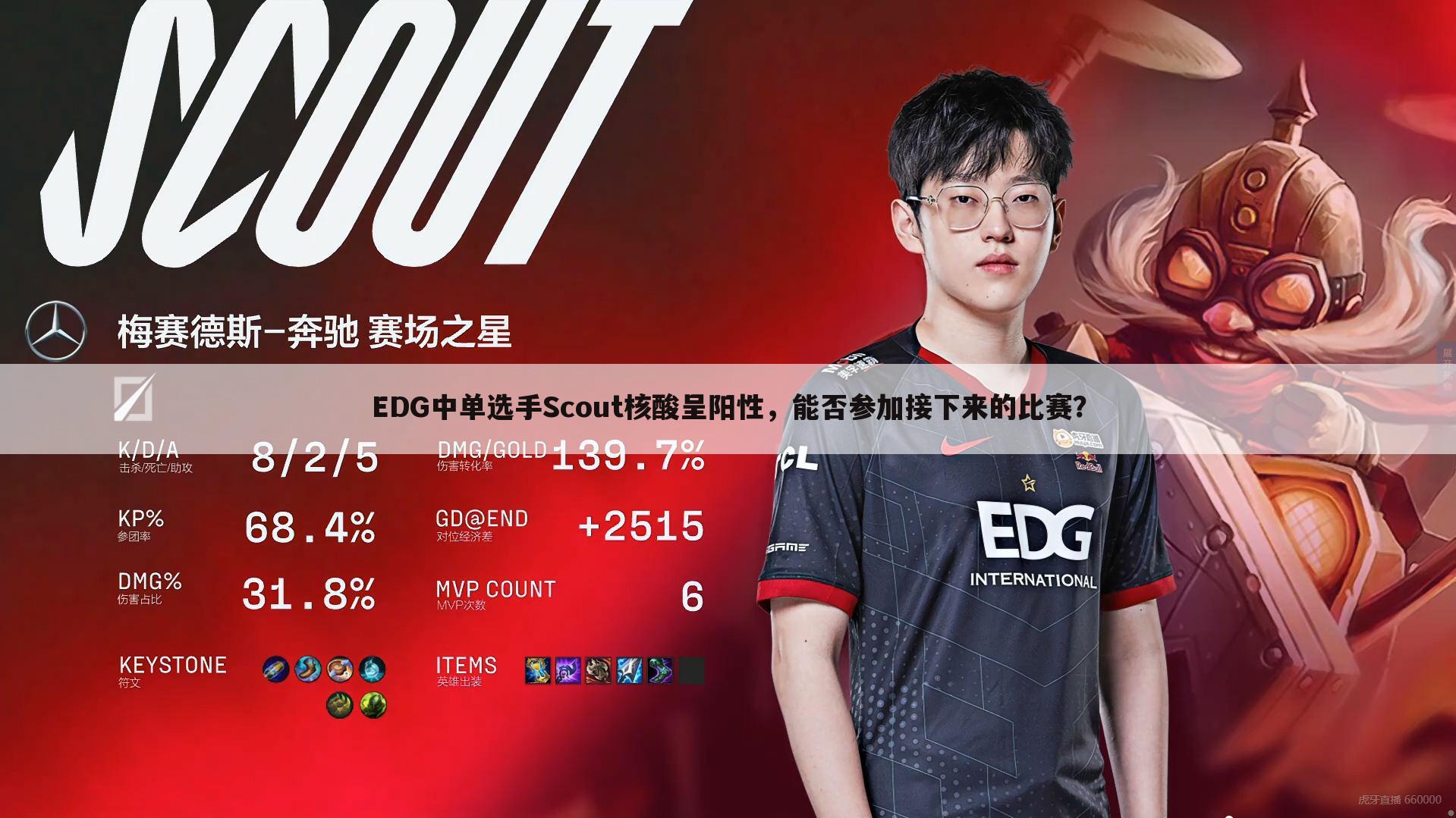 EDG中单选手Scout核酸呈阳性,能否参加接下来的比赛?