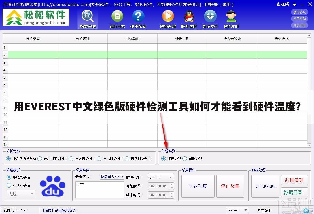 用EVEREST中文绿色版硬件检测工具如何才能看到硬件温度?