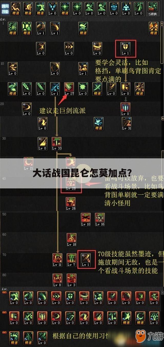 大话战国昆仑怎莫加点?