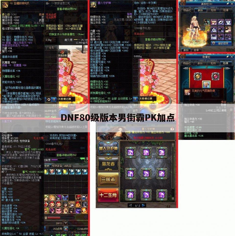 DNF80级版本男街霸PK加点