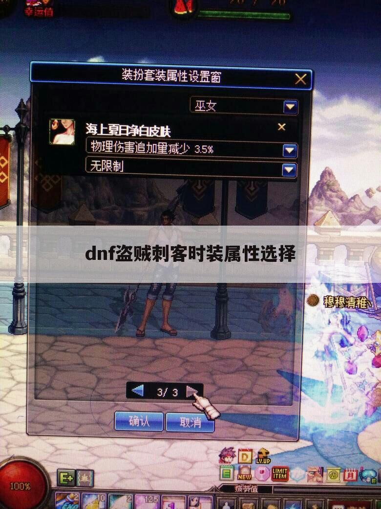 dnf盗贼刺客时装属性选择