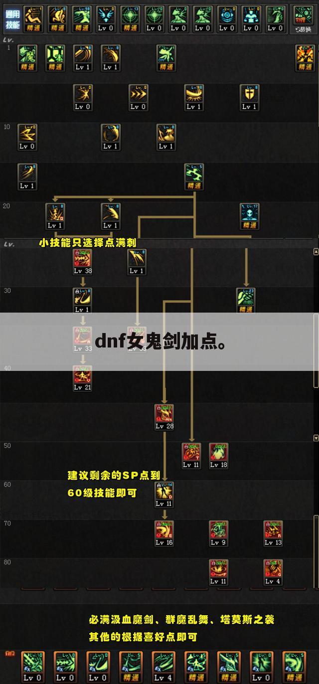 dnf女鬼剑加点。