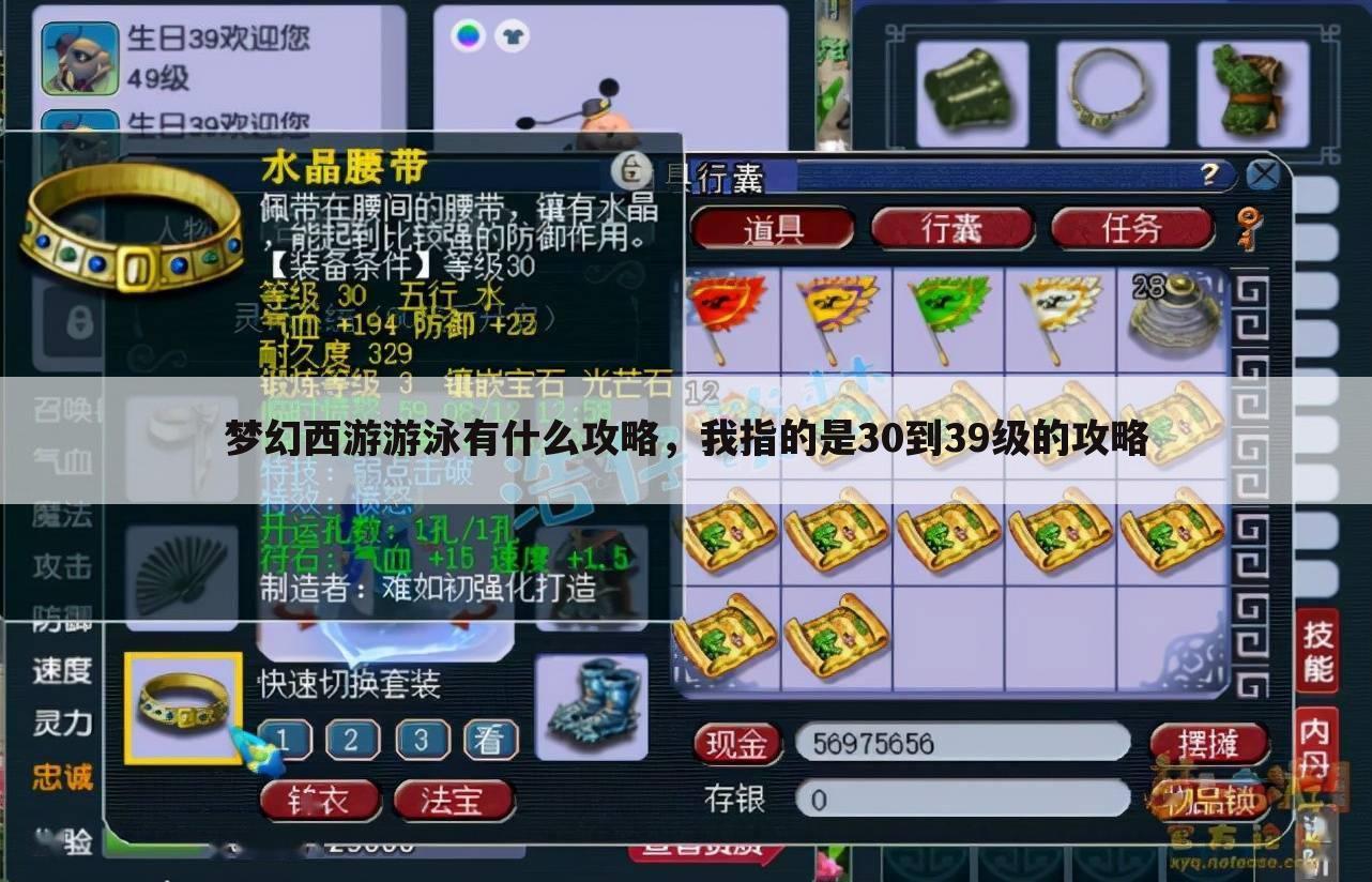 梦幻西游游泳有什么攻略,我指的是30到39级的攻略