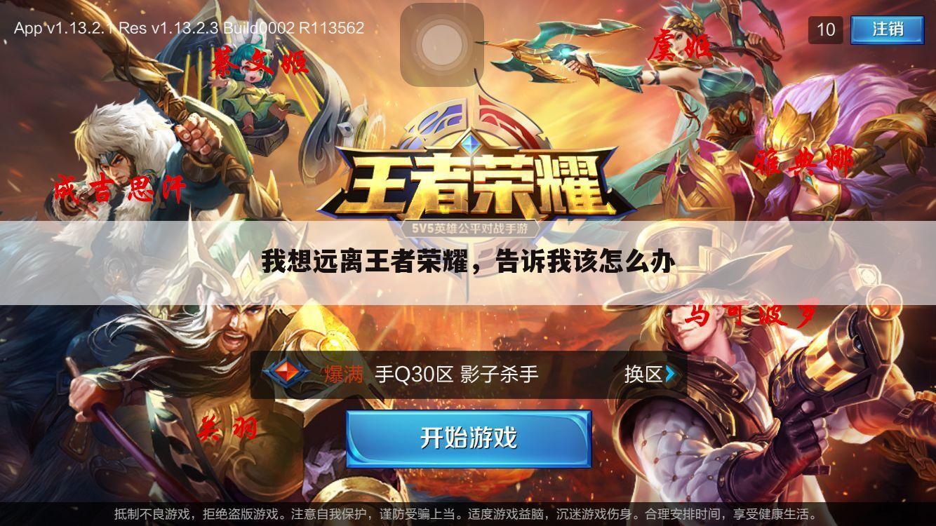我想远离王者荣耀,告诉我该怎么办