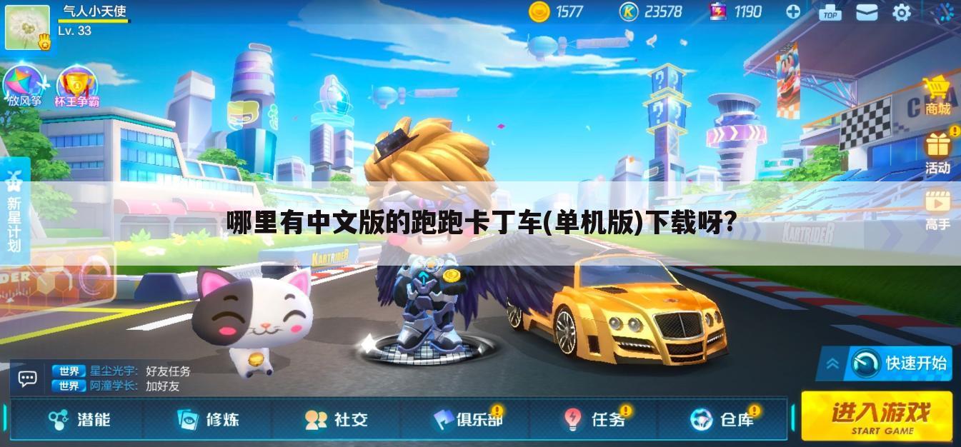 哪里有中文版的跑跑卡丁车(单机版)下载呀?
