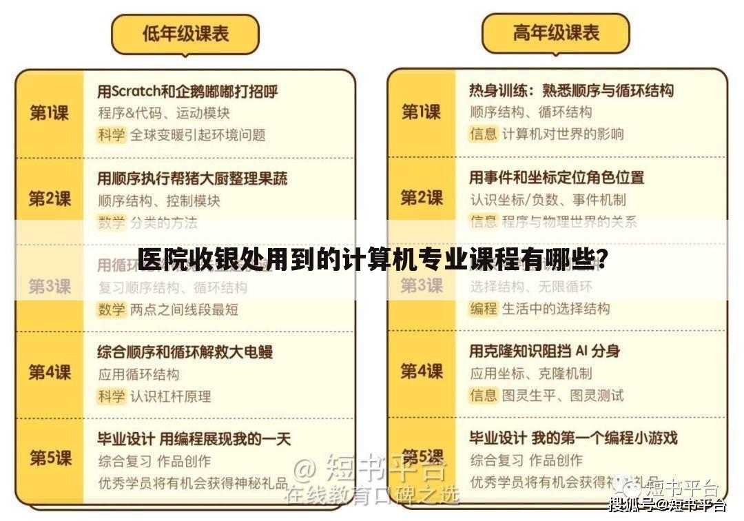 医院收银处用到的计算机专业课程有哪些?